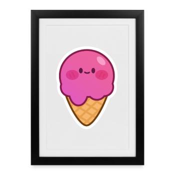 HIMBEREIS - Gerahmtes Poster (27 × 37 cm) - Schwarz - Vorne