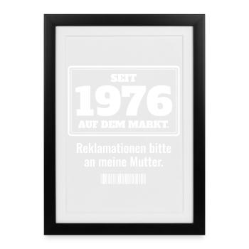 Seit 1976 auf dem Markt - 50. Geburtstag Lustig - Gerahmtes Poster (27 × 37 cm) - Schwarz - Vorne