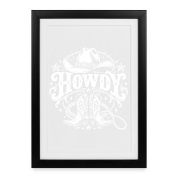 Howdy Western - Gerahmtes Poster (27 × 37 cm) - Schwarz - Vorne