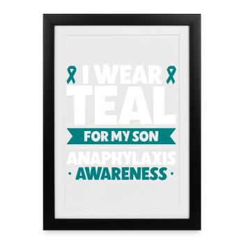 Anaphylaxie Sohn - Ich trag Türkis - Gerahmtes Poster (27 × 37 cm) - Schwarz - Vorne