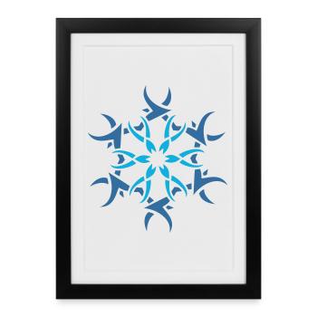 Logo flocon de neige - Affiche encadrée (27 × 37 cm) - noir - Devant