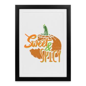 Chemise douce et épicée d'Halloween - Affiche encadrée (27 × 37 cm) - noir - Devant