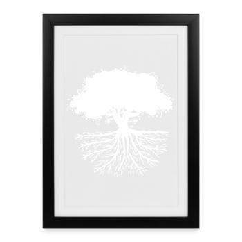 tree roots white - Framed poster (27 × 37 cm) - black - Front