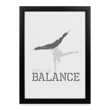 Handstand Hand Balance Training Sport Arm Symbol - Affiche encadrée (27 × 37 cm) - noir - Devant