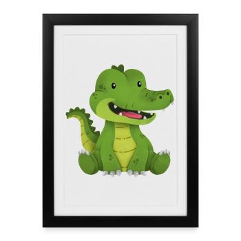 crocodile - Affiche encadrée (27 × 37 cm) - noir - Devant