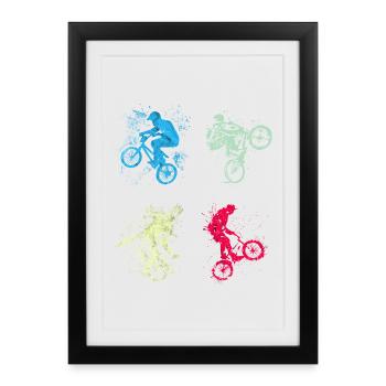 BMX / Bmx / bmx / gift idea / birthday - Framed poster (27 × 37 cm) - black - Front