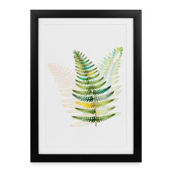 filigree fern trio of delicate bright colors - Framed poster (27 × 37 cm) - black - Front