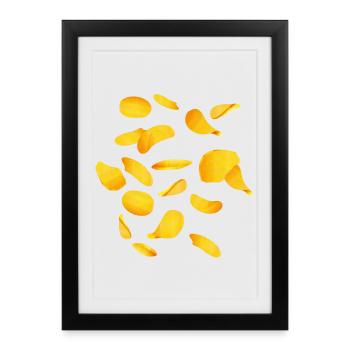 bright gold potato chips - Framed poster (27 × 37 cm) - black - Front