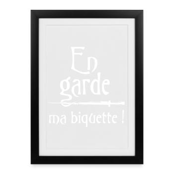 En garde, ma biquette ! Citation série humour - Affiche encadrée (27 × 37 cm) - noir - Devant