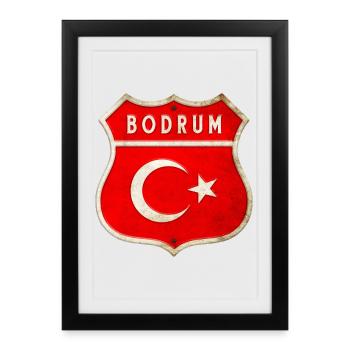 Armoiries du drapeau de la Turquie - Affiche encadrée (27 × 37 cm) - noir - Devant