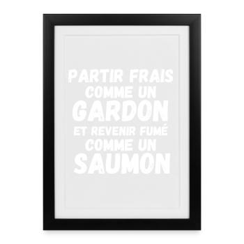 pêche, pêche humour, je suis pêcheur - Affiche encadrée (27 × 37 cm) - noir - Devant