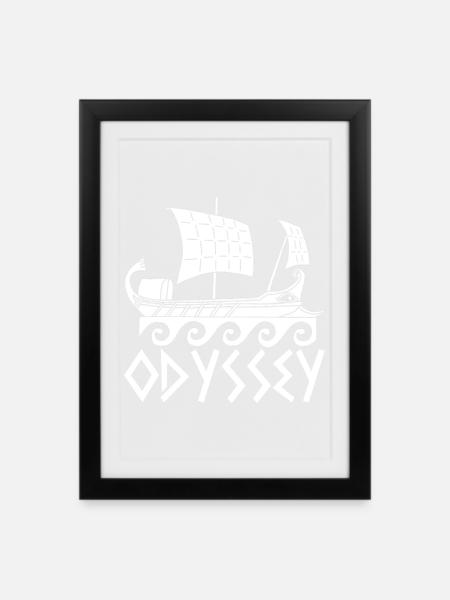 Le voyage d'Ulysse (blanc) - Affiche encadrée (27 × 37 cm) - noir