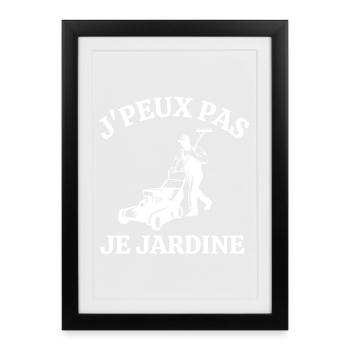 jardiner, jardinage, jardinier, paysagiste - Affiche encadrée (27 × 37 cm) - noir - Devant