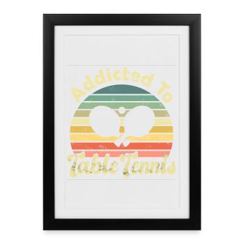 Tischtennis Ping Pong - Gerahmtes Poster (27 × 37 cm) - Schwarz - Vorne
