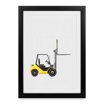 Gabelstapler Fahrer - Gerahmtes Poster (27 × 37 cm) - Schwarz - Vorne