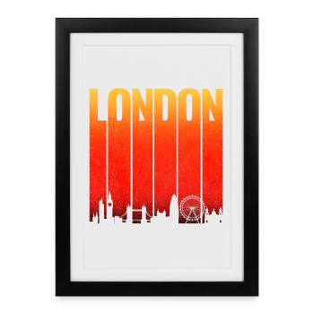 Barres de gradient de la Skyline de Londres - Affiche encadrée (27 × 37 cm) - noir - Devant
