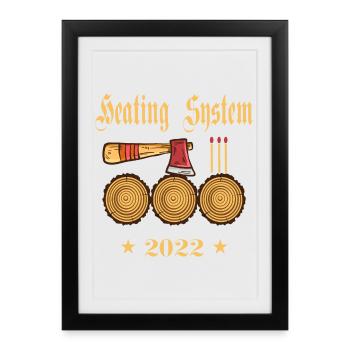 Heating system 2022 - Framed poster (27 × 37 cm) - black - Front