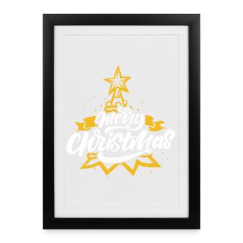 Scénario de Joyeux Noël avec Étoile d’Or - Affiche encadrée (27 × 37 cm) - noir - Devant