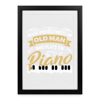 Vieux pianiste - Affiche encadrée (27 × 37 cm) - noir - Devant