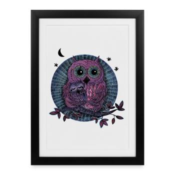 Owls Mama Child - Framed poster (27 × 37 cm) - black - Front