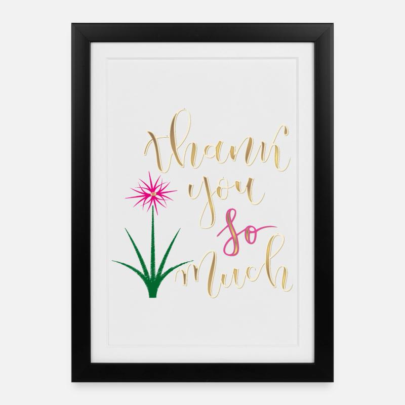 Merci beaucoup - Affiche encadrée (27 × 37 cm) - noir