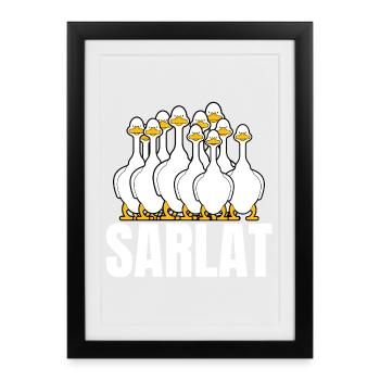 Sarlat, foie gras, canard - Affiche encadrée (27 × 37 cm) - noir - Devant