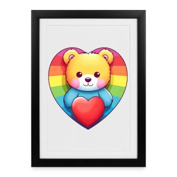 L’amour est une nécessité pour l’ours - Affiche encadrée (27 × 37 cm) - noir - Devant