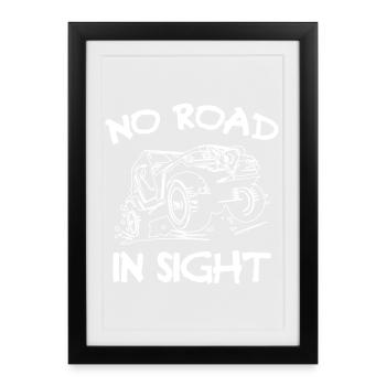 Pas de route en vue Jeeps - Affiche encadrée (27 × 37 cm) - noir - Devant