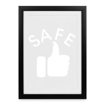 pouce levé super icône bon graphique d’icône sûr - Affiche encadrée (27 × 37 cm) - noir - Devant
