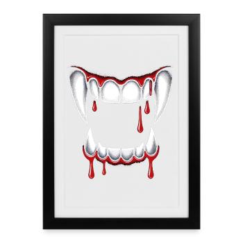 Vampire Fangs - Framed poster (27 × 37 cm) - black - Front