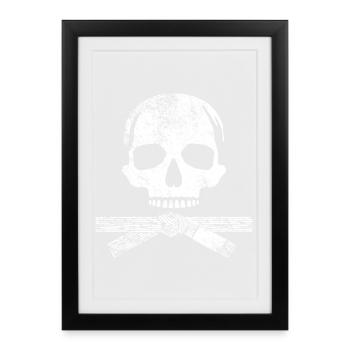 Kampfkunst Schädel - Gerahmtes Poster (27 × 37 cm) - Schwarz - Vorne
