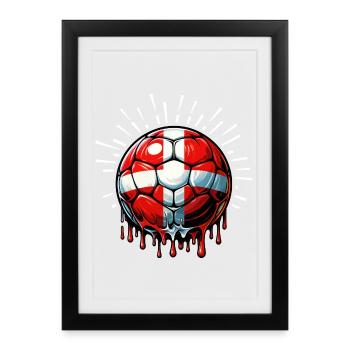 Denmark Fan Shirt - Framed poster (27 × 37 cm) - black - Front