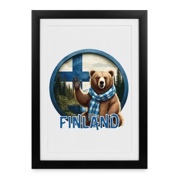 Finland - Finnland - Suomi - Framed poster (27 × 37 cm) - black - Front