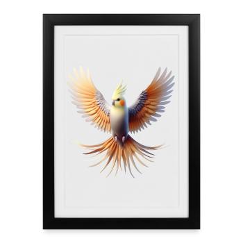 Nymphensittich (20) - Gerahmtes Poster (27 × 37 cm) - Schwarz - Vorne