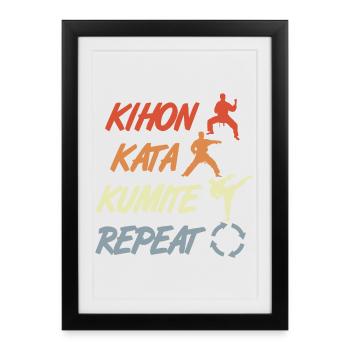 Piliers du karaté - Affiche encadrée (27 × 37 cm) - noir - Devant