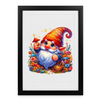 Gnome Goblin Elf - Framed poster (27 × 37 cm) - black - Front