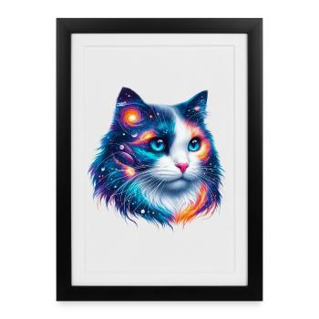 Chat - Affiche encadrée (27 × 37 cm) - noir - Devant