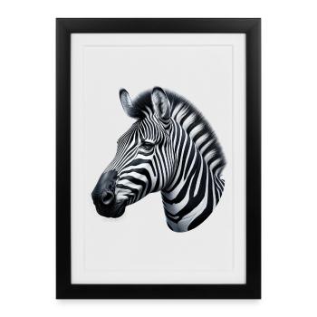 Zebra - Framed poster (27 × 37 cm) - black - Front