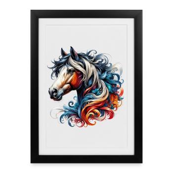 Cheval - Affiche encadrée (27 × 37 cm) - noir - Devant