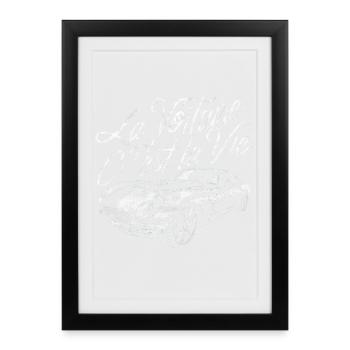 La voiture c'est la vie humour anniversaire - Affiche encadrée (27 × 37 cm) - noir - Devant