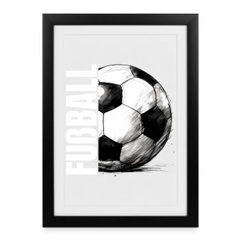 Fußball - Gerahmtes Poster (27 × 37 cm) - Schwarz - Vorne