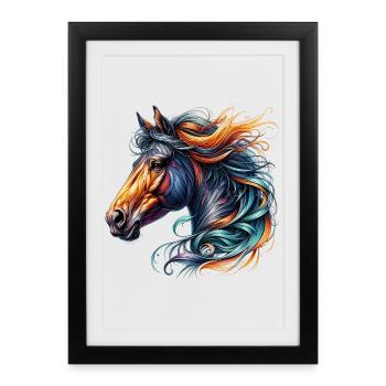 Horse - Framed poster (27 × 37 cm) - black - Front
