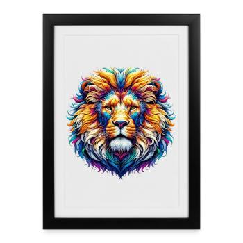 Lion - Framed poster (27 × 37 cm) - black - Front