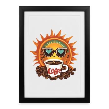 Sun Coffee Vintage Style and Passion - Framed poster (27 × 37 cm) - black - Front
