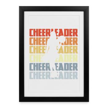 Pom-pom girl vintage - Affiche encadrée (27 × 37 cm) - noir - Devant