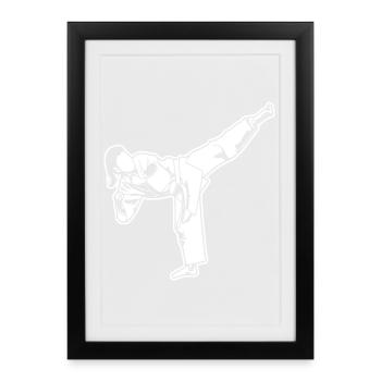 Female Karateka - Framed poster (27 × 37 cm) - black - Front