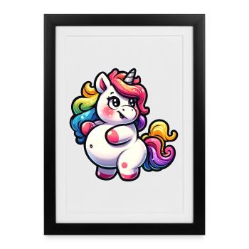 Colorful unicorn cuddly design - Framed poster (27 × 37 cm) - black - Front