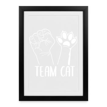 Team Cat - Gerahmtes Poster (27 × 37 cm) - Schwarz - Vorne