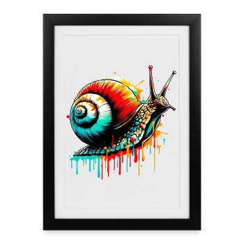 Escargot - Affiche encadrée (27 × 37 cm) - noir - Devant