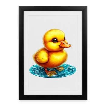 Caneton Canard Canard Canard - Affiche encadrée (27 × 37 cm) - noir - Devant